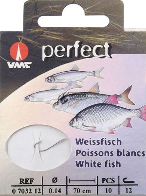 Вързани куки VMC Perfect White fish CRYSTAL за фин риболов на мирни риби