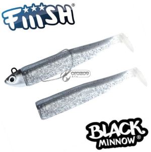 Fiiish Black Minnow No2 Combo: Jig Head 8g + 2 Lure Bodies 9cm - Silver Strike