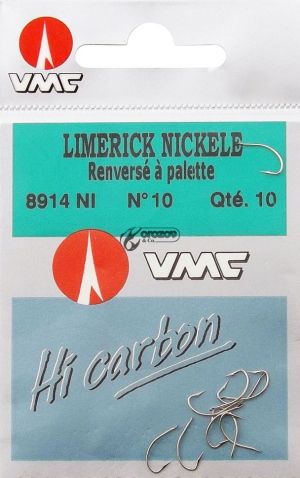 Карбонови куки VMC LIMERICK NI  REVERSED модел, цвят никел, налични в различни размери